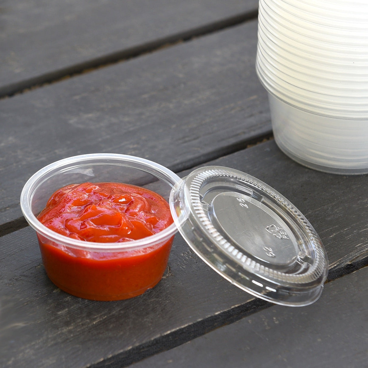 [2,500ct] 2oz PET Plastic Portion Cup Lids | Clear