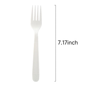 [1,000 ct] PP Plastic Heavy Weight  Forks | White
