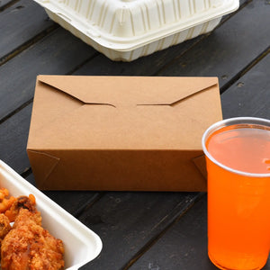 [200ct] 65oz Kraft Paper Take-Out Boxes