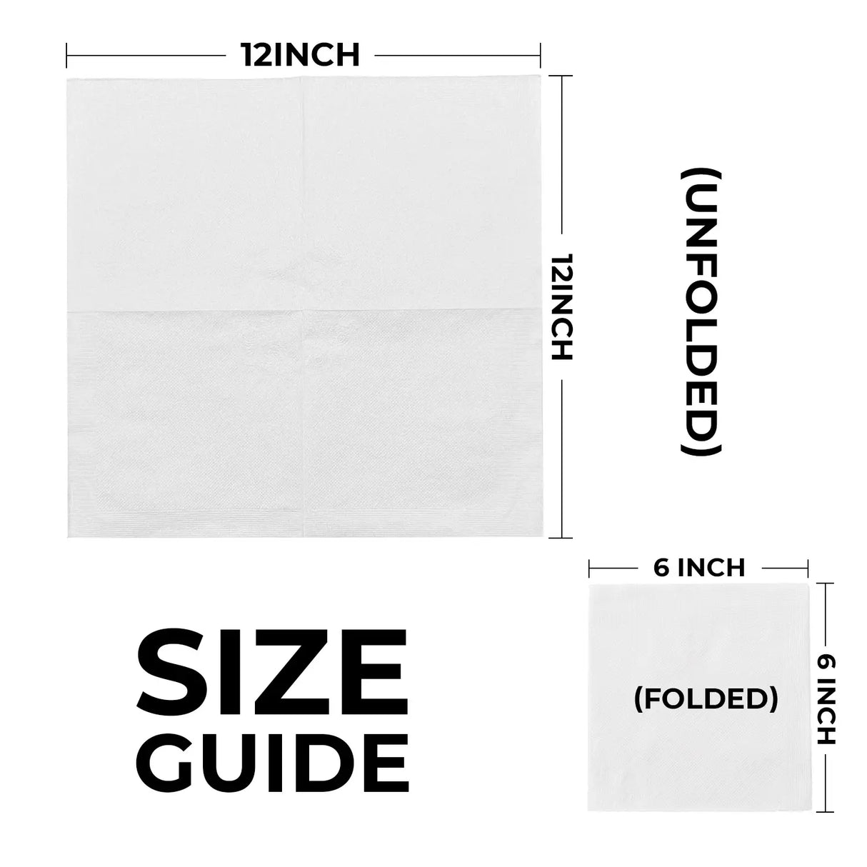 [6,000ct] 12" x 12" 1-Ply Lunch Napkins | 1/4 Fold | White