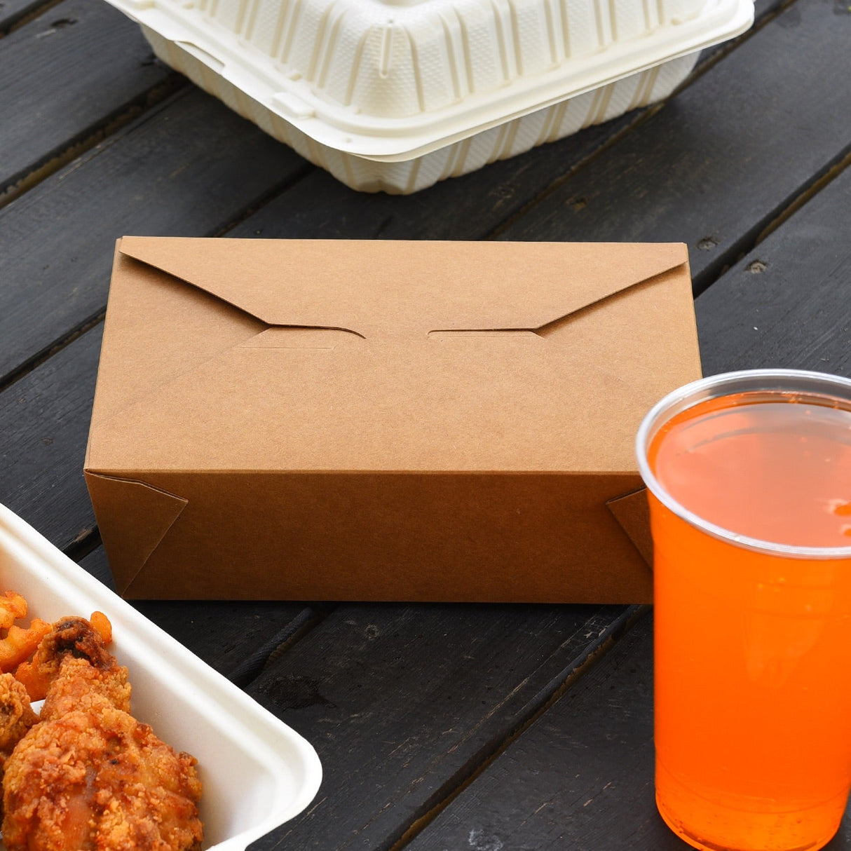 [200ct] 30oz Kraft Paper Take-Out Boxes