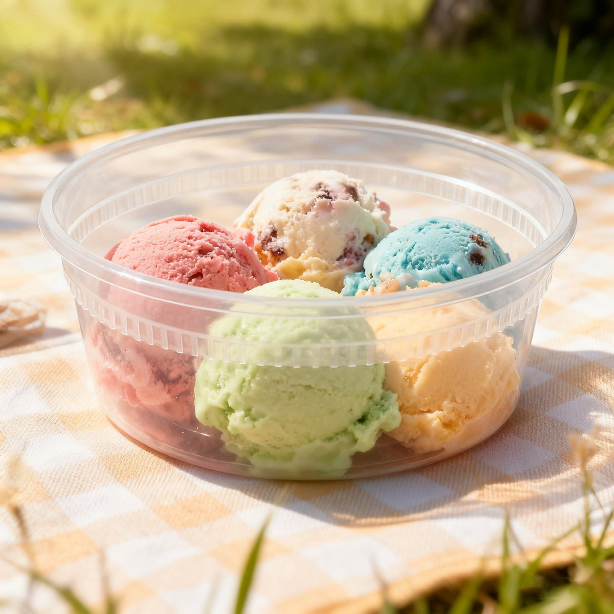 [240ct]  8 oz PP Plastic Heavy Duty Deli Containers with Lids | Microwavable | Clear