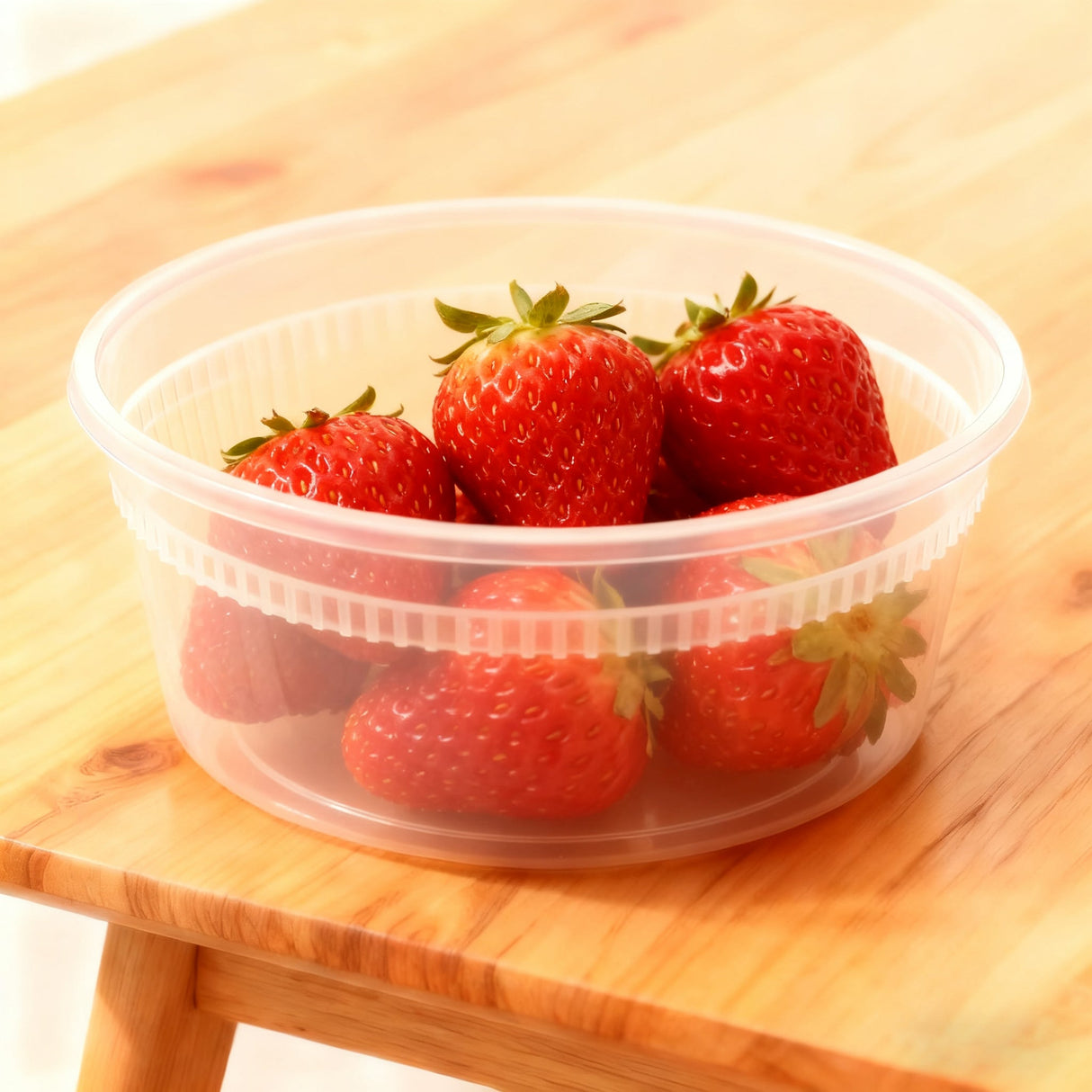 [240ct]  8 oz PP Plastic Heavy Duty Deli Containers with Lids | Microwavable | Clear