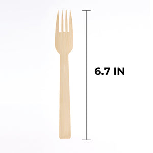 [1,000ct] 6.7" Compostable Bamboo Fork | Brown