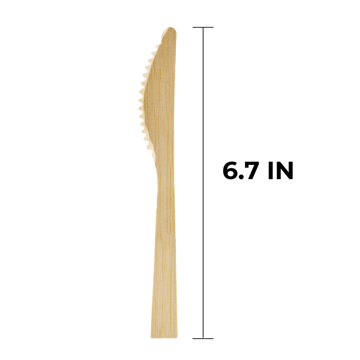 [1,000ct] 6.7" Compostable Bamboo Knife | Brown