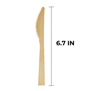[1,000ct] 6.7" Compostable Bamboo Knife | Brown