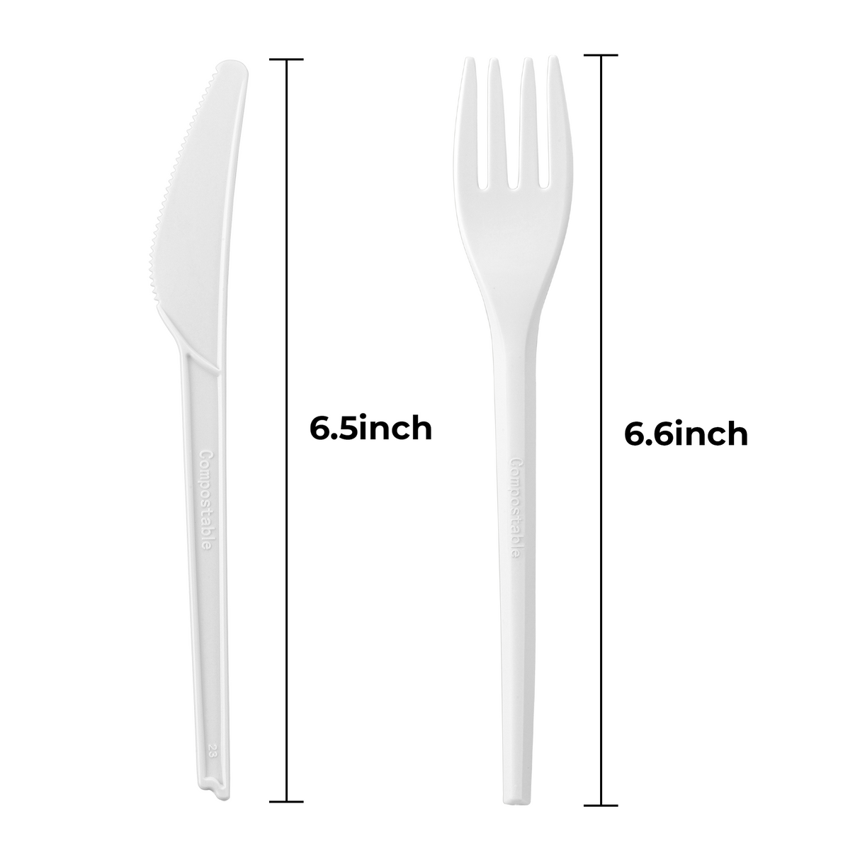 [250ct] PLA Heavy Weight Cutlery Kits (Knife, Fork, Napkin) | White
