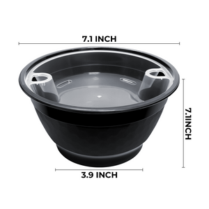 [120ct] 48oz PP Plastic Microwaveable Heavy Weight Noodle Bowl | Black