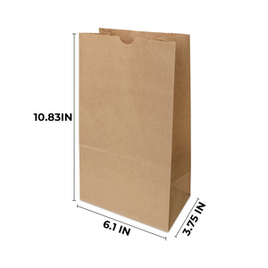 [400ct] 6.1"×3.75"×10.83" Kraft Paper Bag | Natural