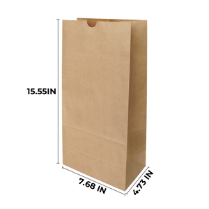 [400ct] 7.68"×4.73" ×15.55"  Kraft Paper Customizable Bag | Natural