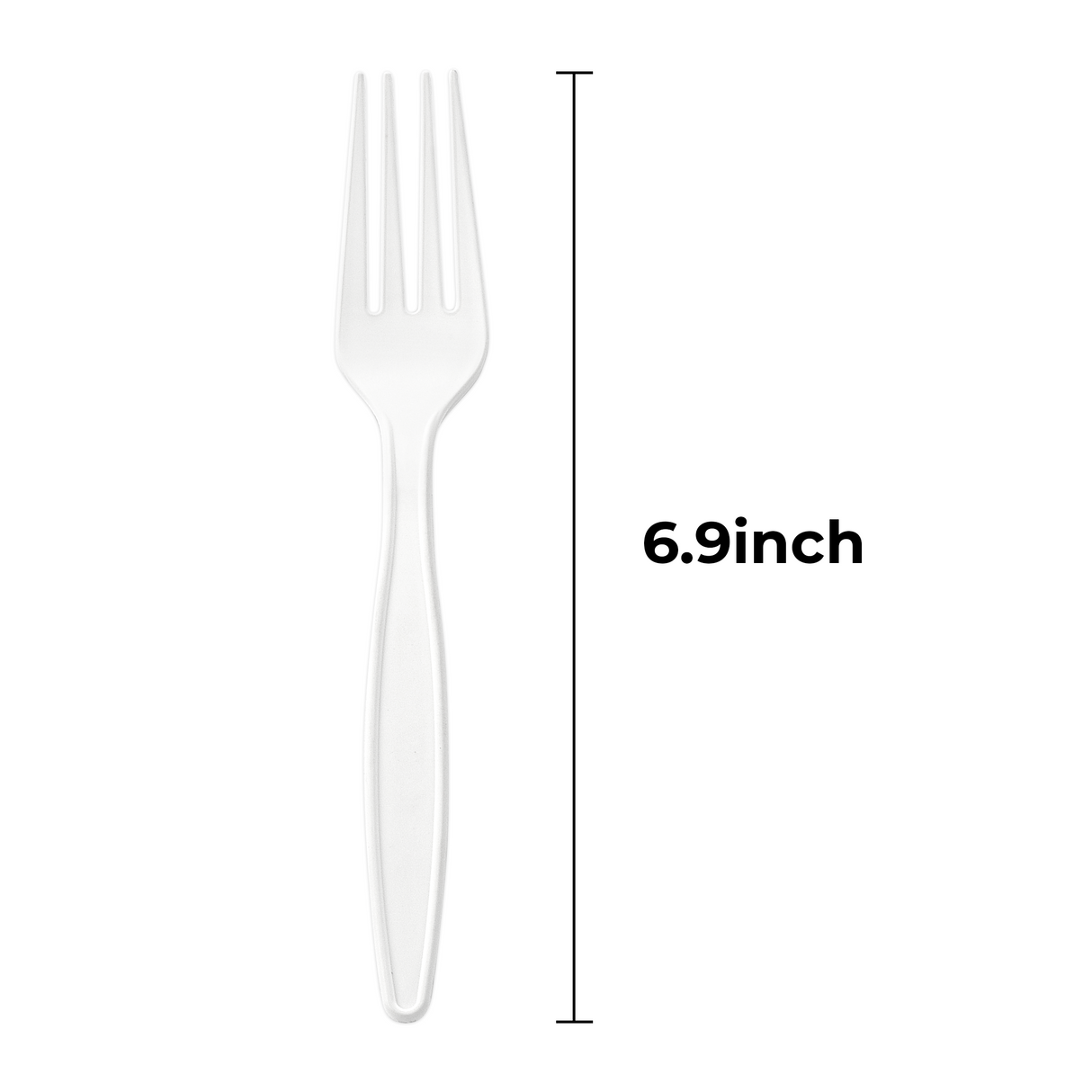 [1,000 ct] PP Plastic Extra Heavy Weight  Forks | White