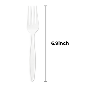 [1,000 ct] PP Plastic Extra Heavy Weight  Forks | White