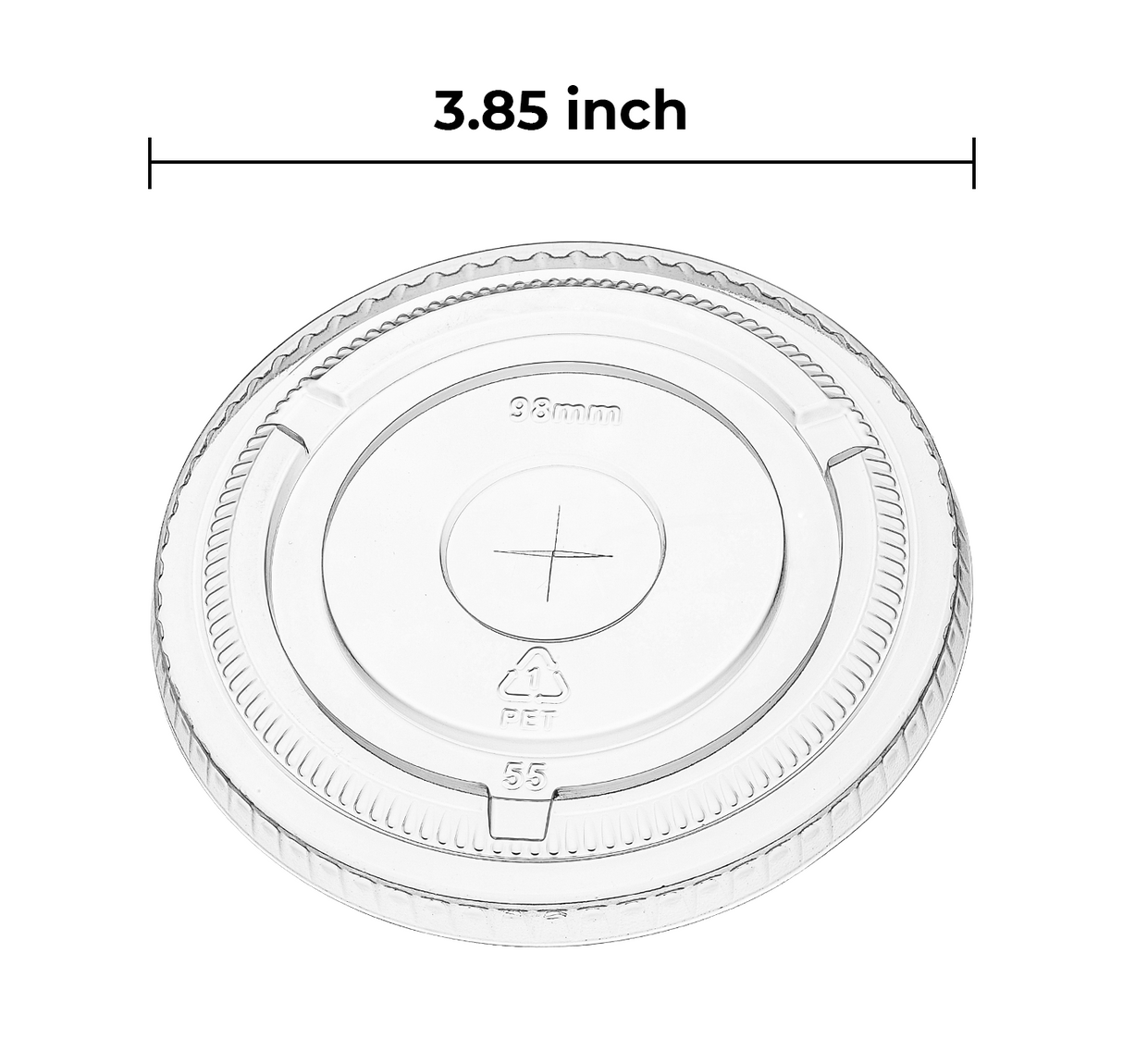 [1,000 ct] 98mm PET Flat Lids  | Clear