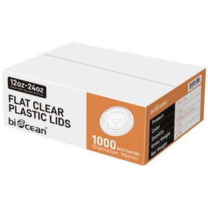 [1,000 ct] 98mm PET Flat Lids  | Clear