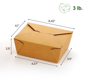 [200ct] 30oz Kraft Paper Take-Out Boxes