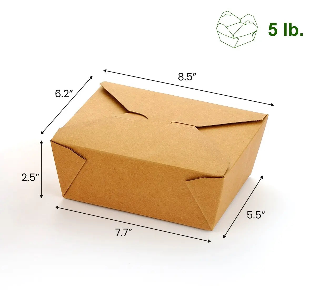 [200ct] 65oz Kraft Paper Take-Out Boxes