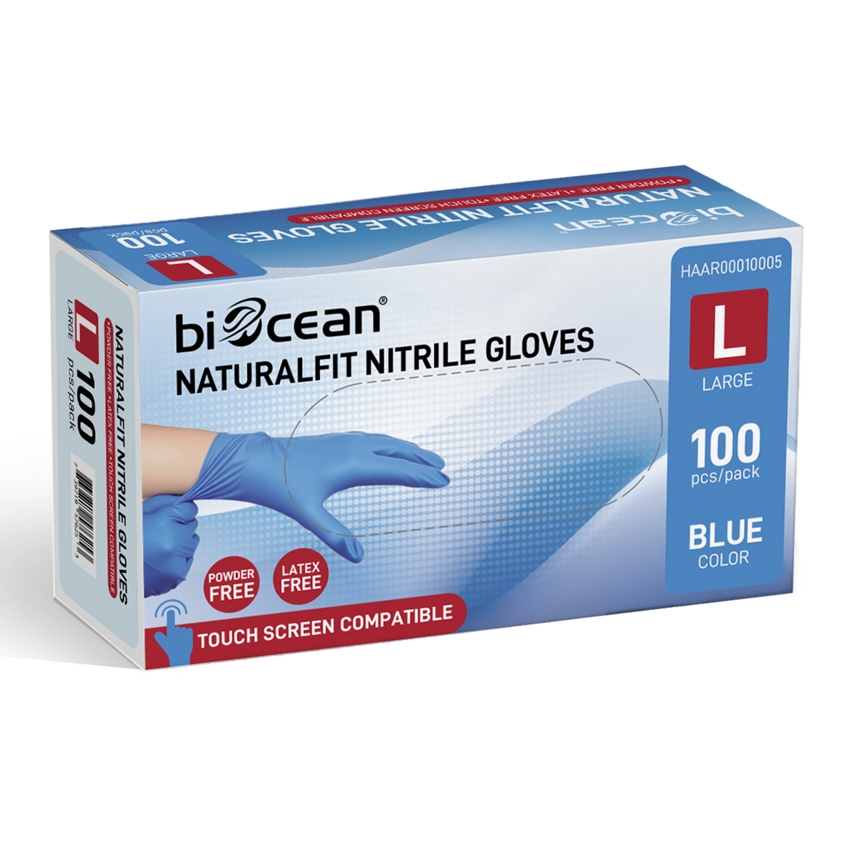 [1,000ct] Powder-Free Nitrile Gloves | Large | Blue