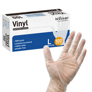 [1,000ct] Powder-Free  Vinyl Gloves | Large | Clear