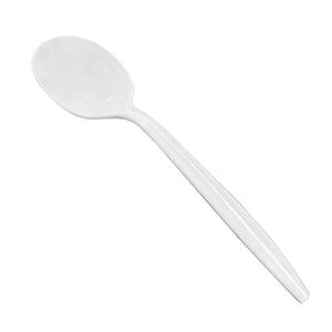 [1,000ct] PP Plastic Medium Weight Soup Spoons | White