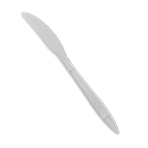 [1,000 ct] PP Plastic Medium Weight Knives | White