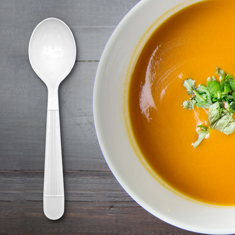 [1,000ct] PP Plastic Heavy Weight  Soup Spoons | White