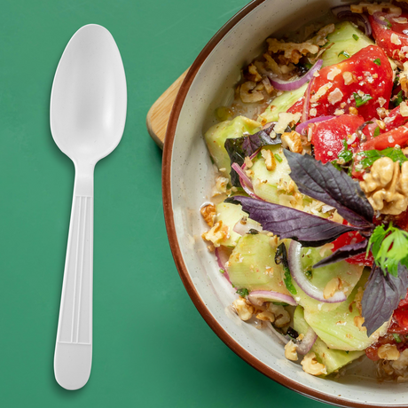 [1,000ct] PP Plastic Heavy Weight Tea Spoons | White