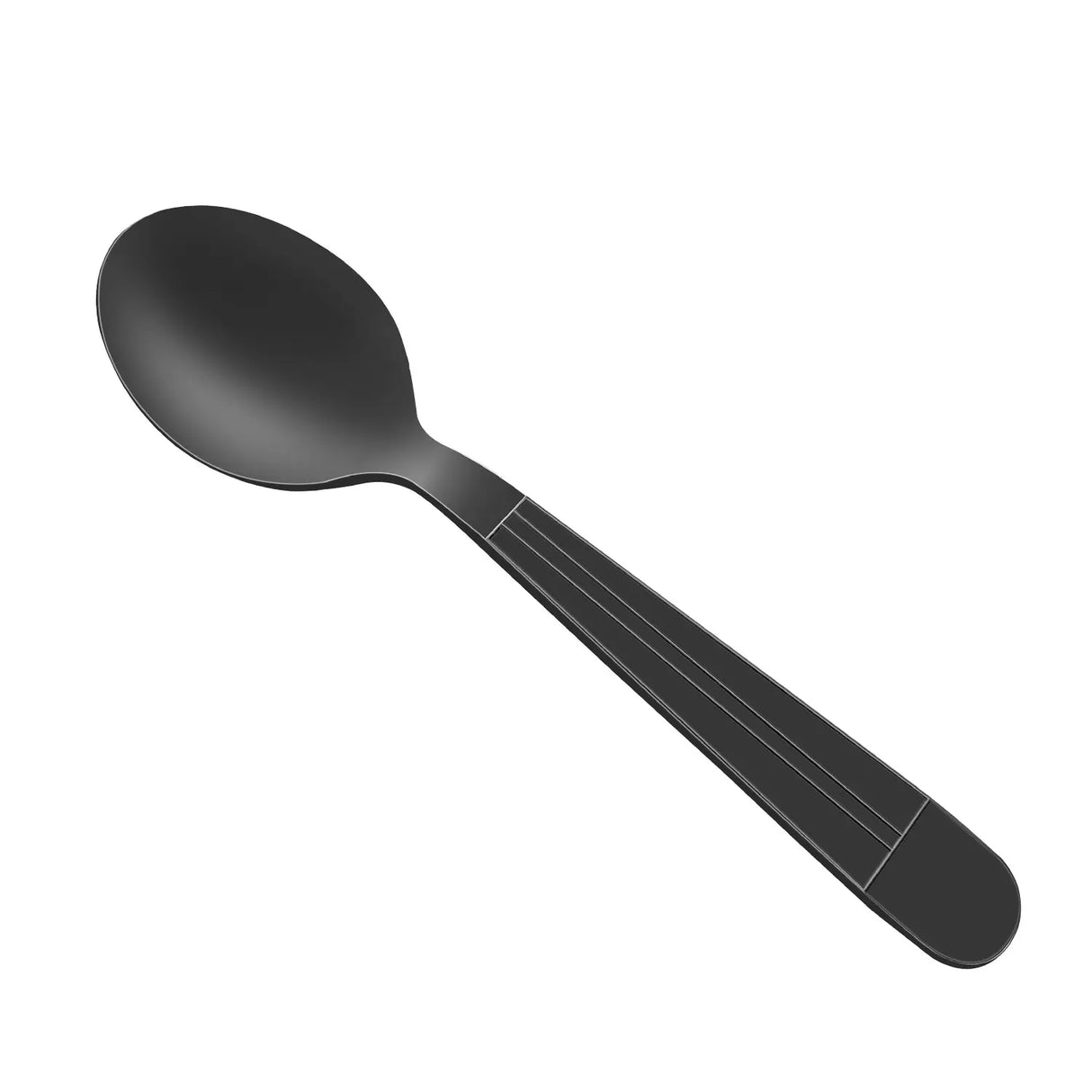 [1,000ct] PP Plastic Heavy Weight  Wrapped Soup Spoons | Black