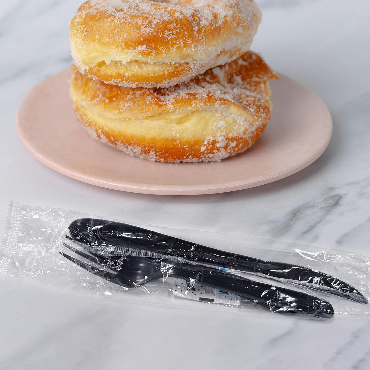 [250ct] PP Plastic Heavy Weight Cutlery Kits with Salt and Pepper | Black