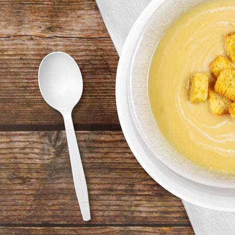 [1,000ct] PP Plastic Extra Heavy Weight Soup Spoons | White