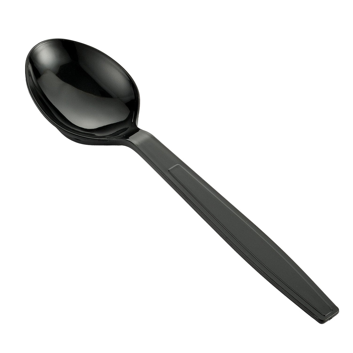 [1,000] PS Plastic Heavy Weight Soup Spoons | Black