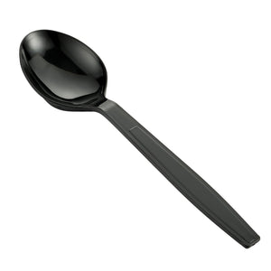 [1,000] PS Plastic Heavy Weight Soup Spoons | Black