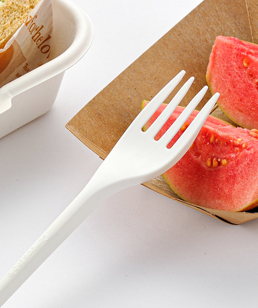 [1,000ct] PLA Medium Weight Forks | White