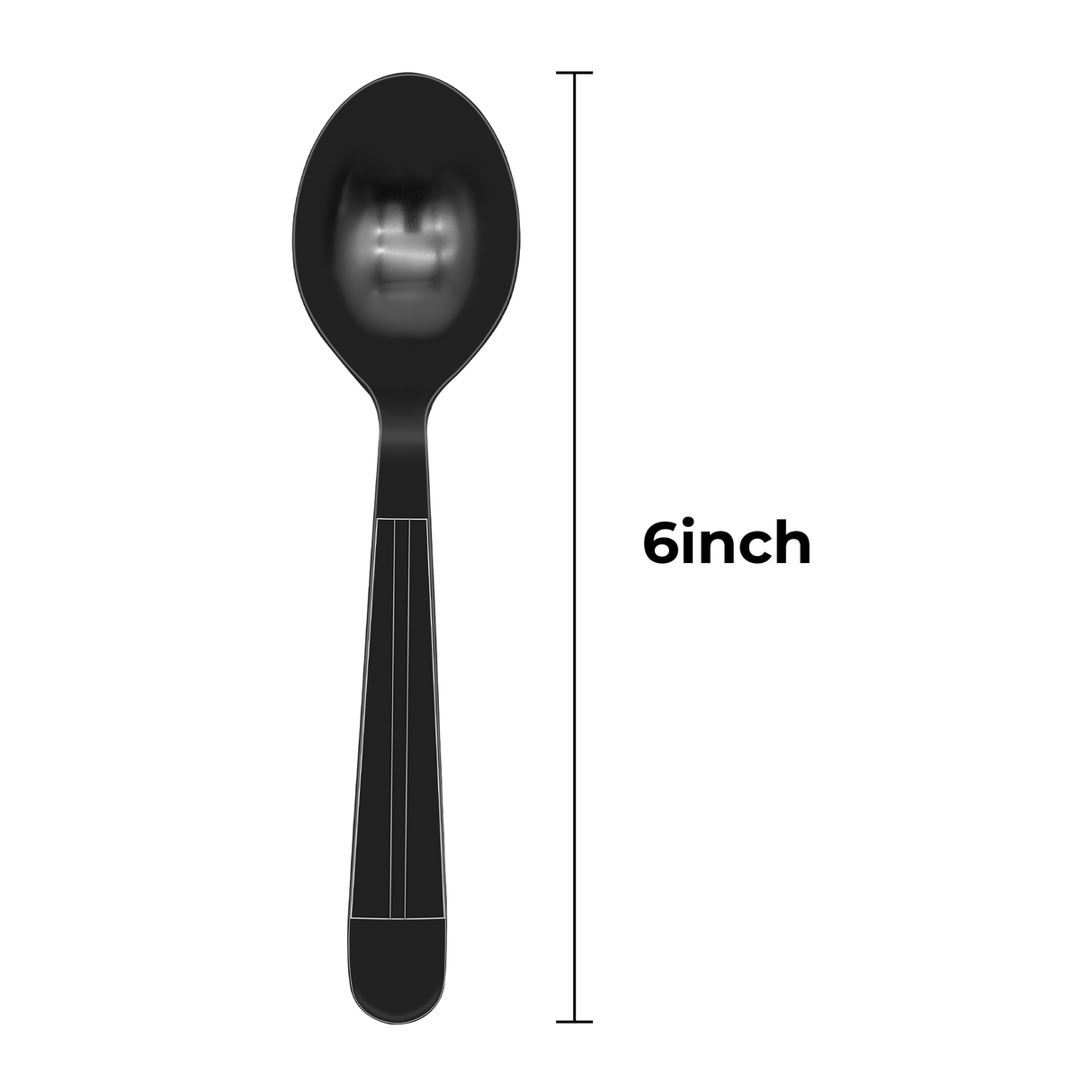 [1,000ct] PP Plastic Heavy Weight Soup Spoons | Black