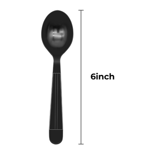 [1,000ct] PP Plastic Heavy Weight Soup Spoons | Black