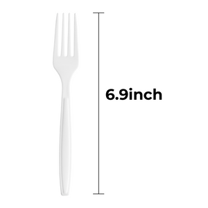 [600ct] PS Plastic Heavy Weight Forks | White