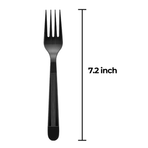 [1,000ct] PP Plastic Heavy Weight Cutlery Kits( Fork, Napkin) | Black