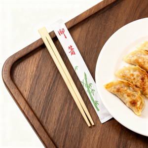 [1,000ct] 8.8" Twin  Paper-Wrapped Bamboo Chopsticks-knots