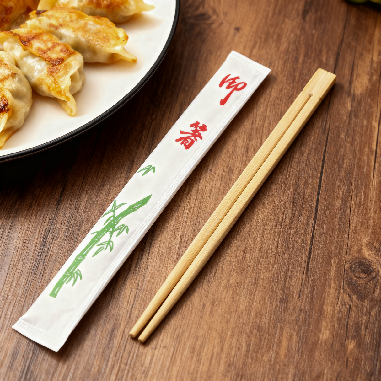 [1,000ct] 9" Twin  Paper-Wrapped Bamboo Chopsticks