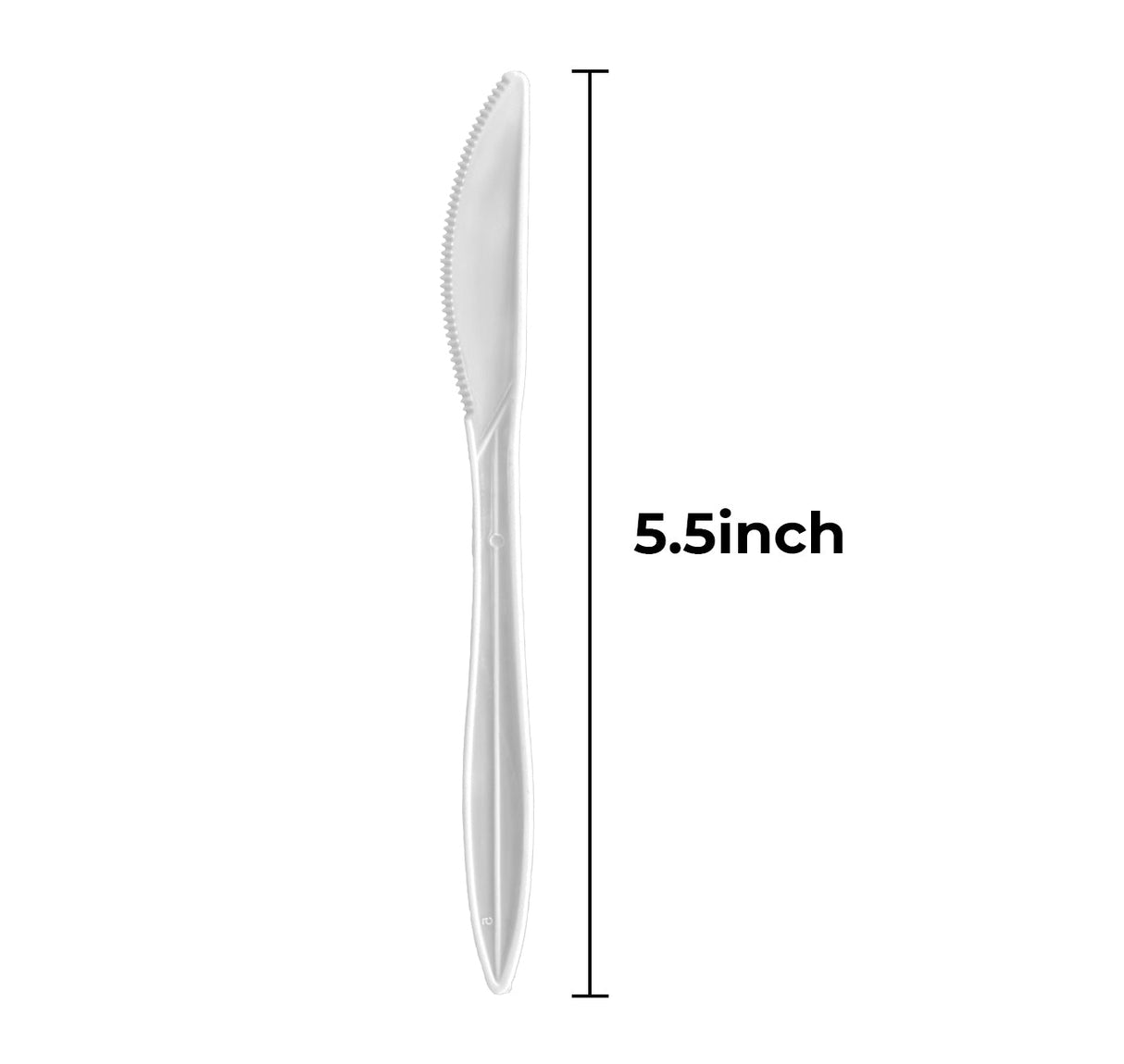 [1,000 ct] PP Plastic Medium Weight Knives | White